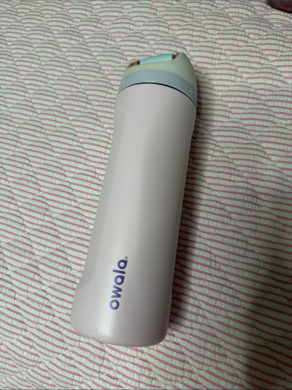 Owala Lavender Insulated Water Bottle with Light Blue Cap